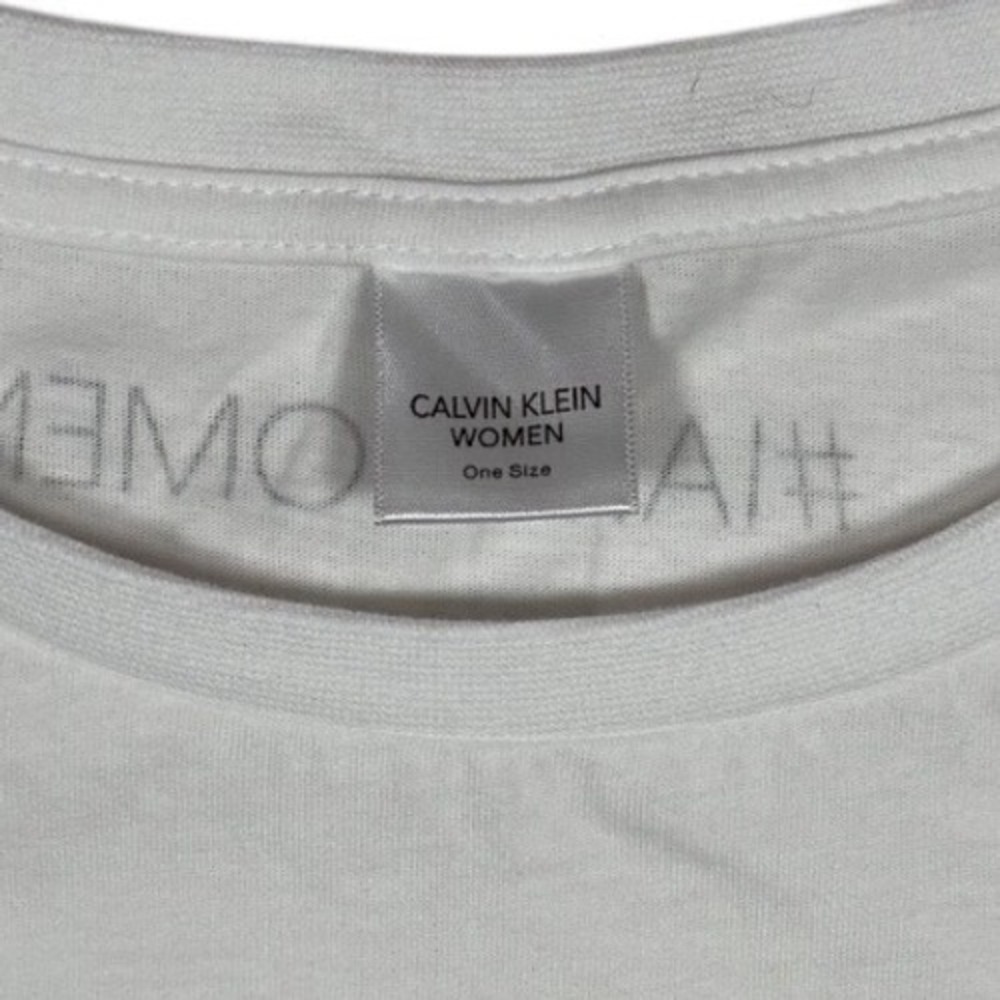 Calvin Klein Women Graphic Eye Logo T-Shirt White Short Sleeve Crewneck Tee, Med - Picture 5 of 8